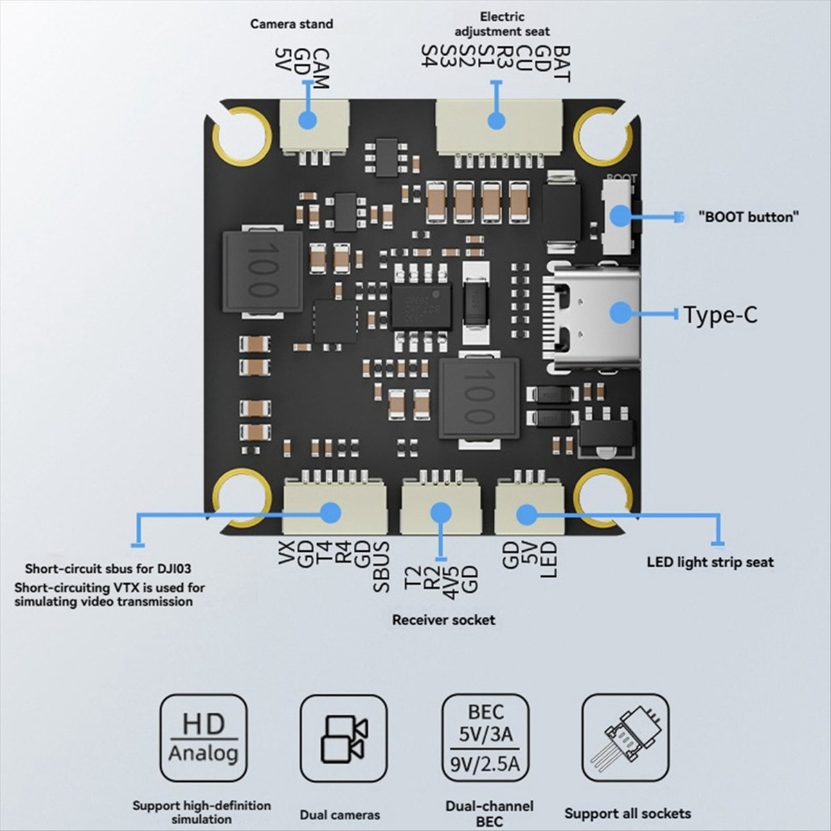 Drone Rc V4 - AAAE F455S V4 FC&ESC FPVスタック F405
