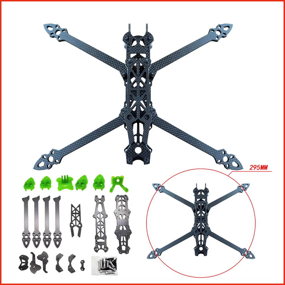 Quadcopter Frame - Fpvレーシングドローン,3Dプリントパーツアクセサリー,3Kカーボンファイバークワッドコプター,Mark4,mark 4,hd,フリースタイル,7インチ,295mm, 1個
