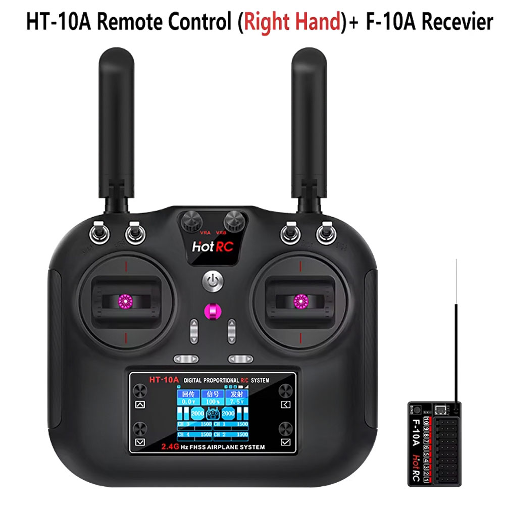Drone Helicopter Rc - Hotrc HT-10A 2.4G 10CH送信機 F10A受信機 RC飛行機、車、ボート、ドローン用