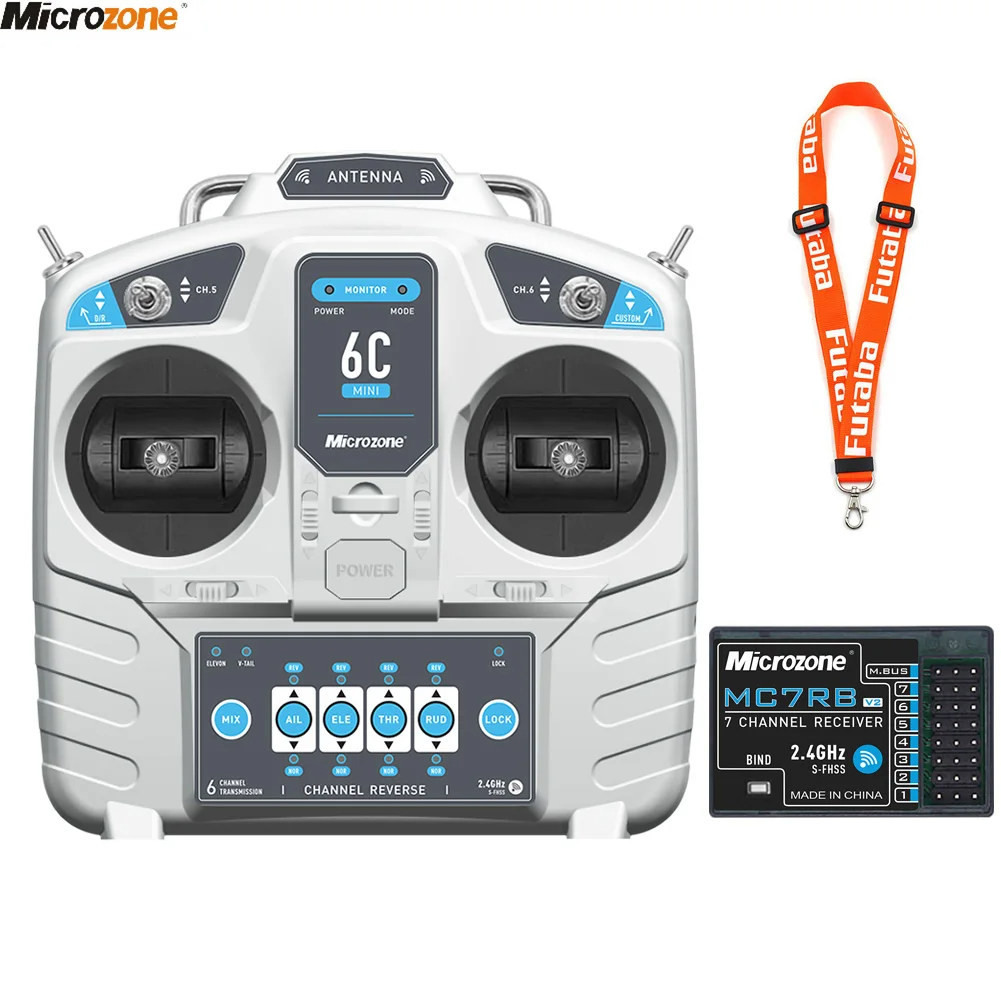 Drone Helicopter Rc - 受信機付きマイクロゾーンコントローラー送信機,rc飛行機とドローン用の無線システム,マルチローターヘリコプターとボート,mc6c mini v2,2.4g,6ch