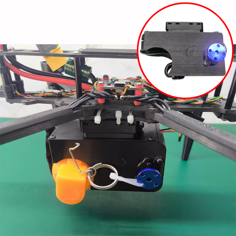 Drone Switch Rc - 1 個リングプルリリース一体型トーウェルドロッパーシングルスイッチコントロールサーボ力 25N ペイロードエアドロップデバイス FPV RC