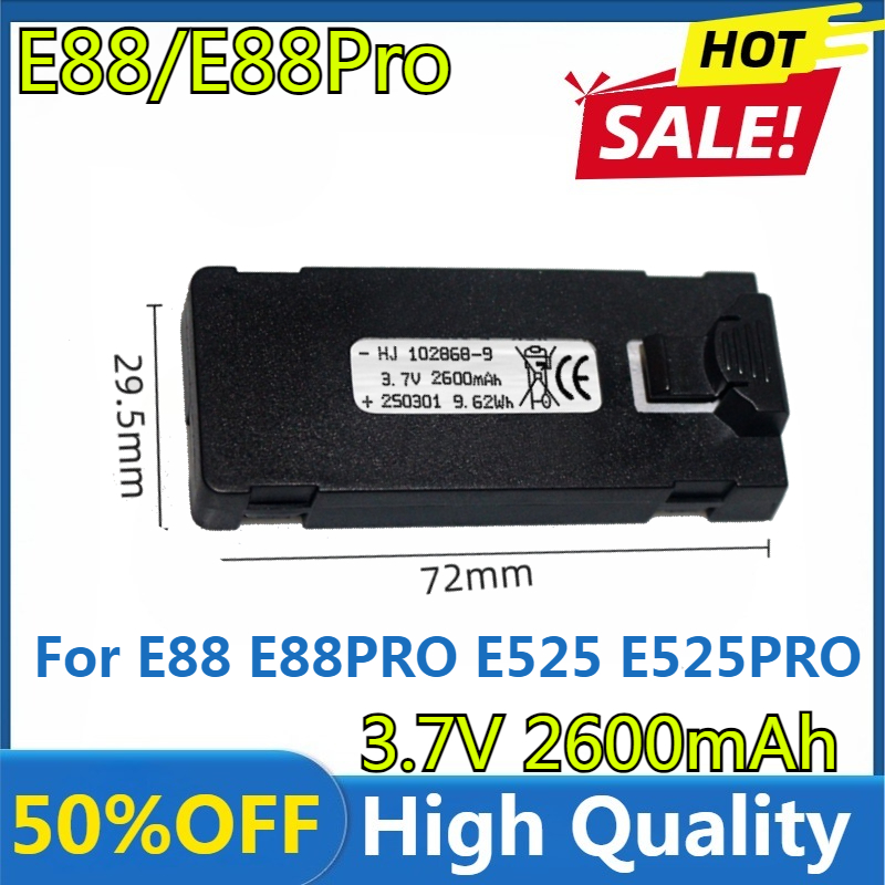 E88バッテリー 3.7V 2600mAh E88 E88P - Rc Drone E88 のレビューと価格