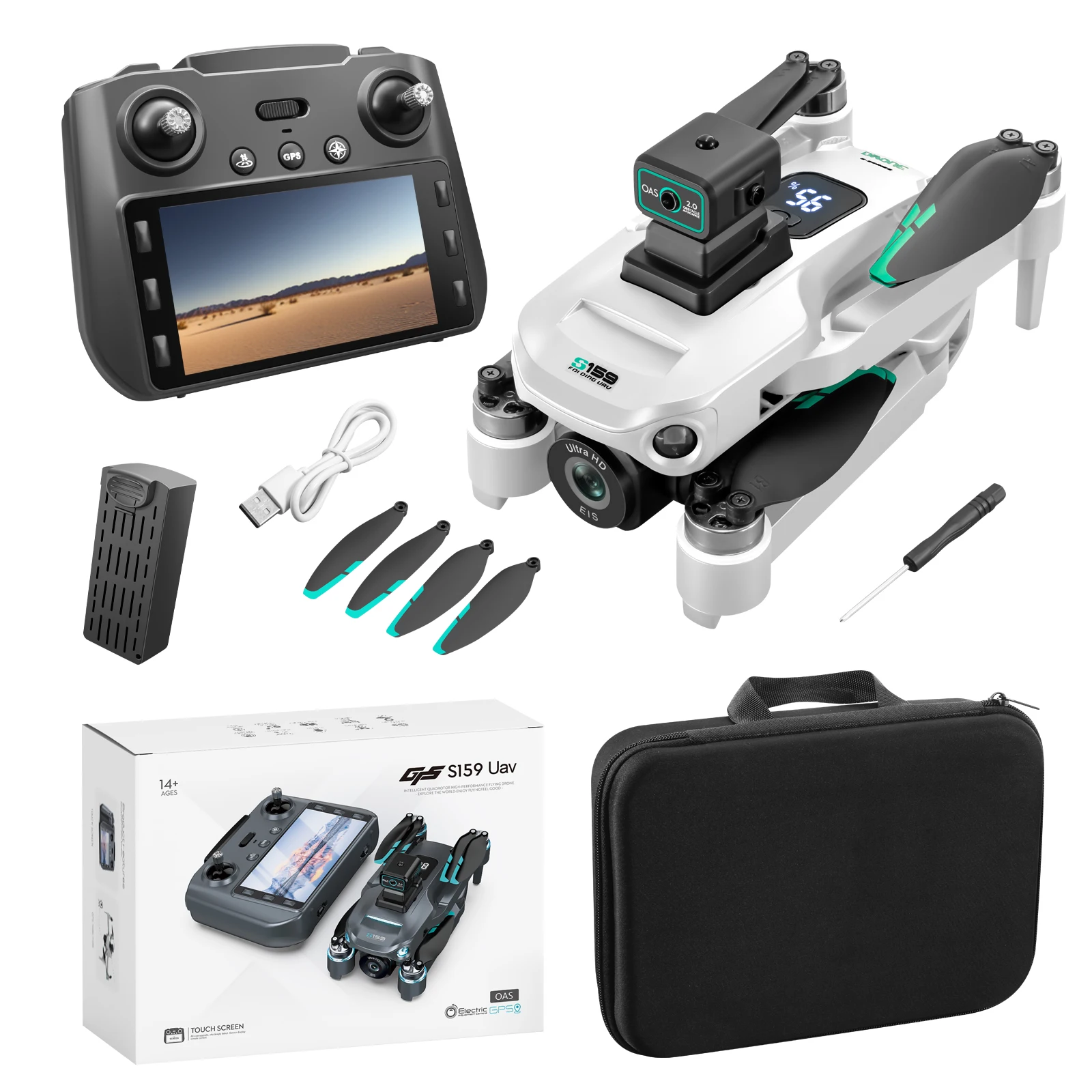 プロフェッショナル S159 GPS ドローンスクリーン制御 - Drone Rc Gps S159 のレビューと価格