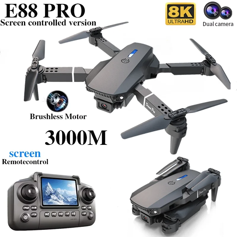プロフェッショナル E88 プロドローン スクリーン付き 8 - Rc Drone E88 のレビューと価格