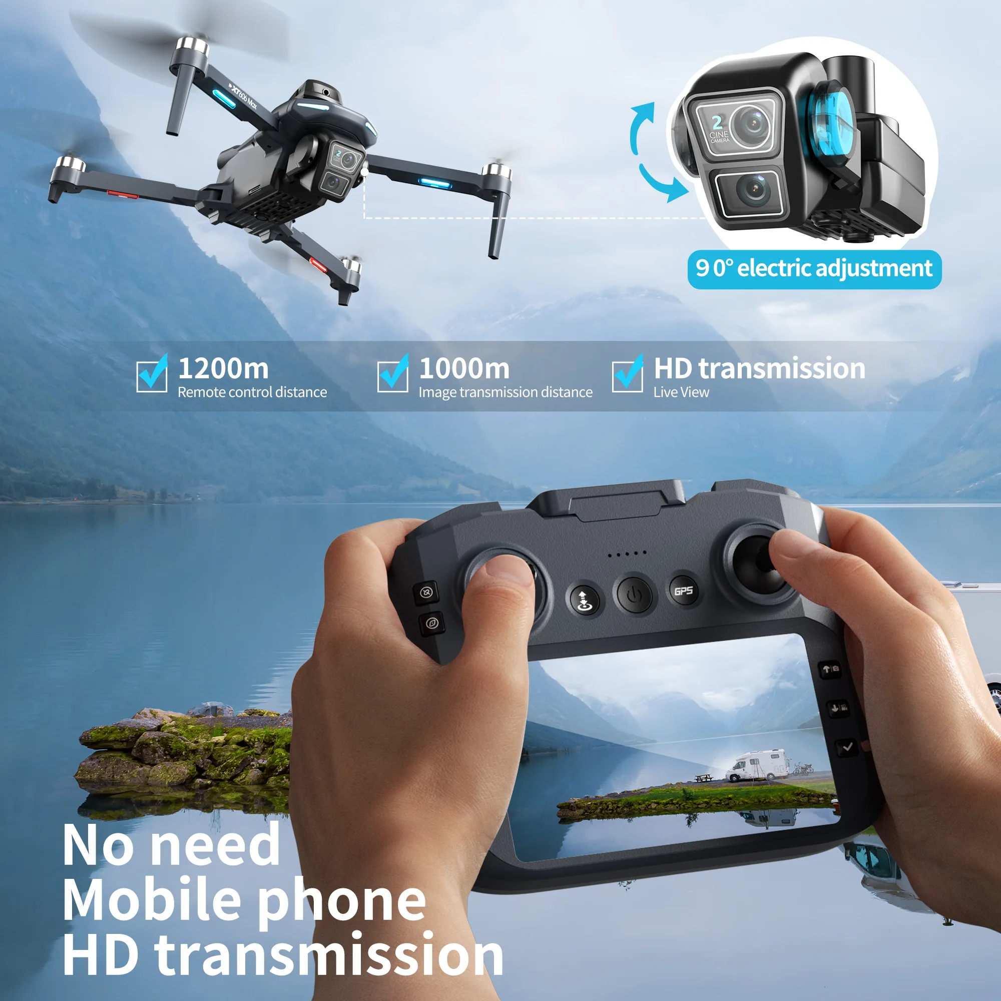 レノボ XT606 MAX GPSドローン 4Kプロフェッシ - Rc Drone E88 のレビューと価格