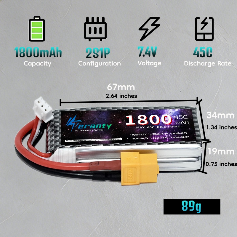TERANTY 2S 3S 4S 1800mAh リポバッテ - Drone Rc Leading のレビューと価格