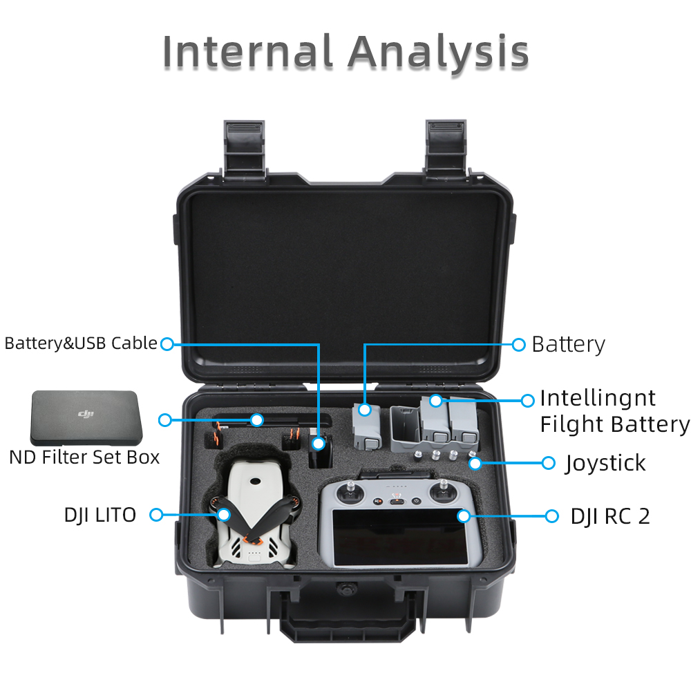DJI LITO 1 X1ドローン用ハードシェル収納ケース、 - Drone Dji Rc N1 のレビューと価格