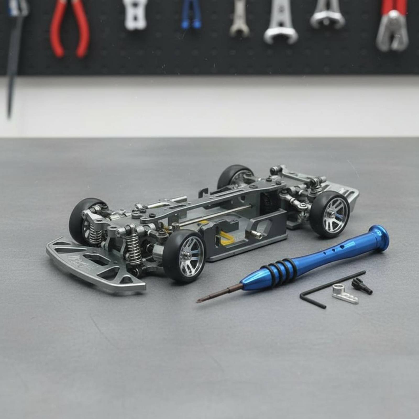 1/28スケールRCカーシャーシ調整可能ホイールベースメタル - Rc Drift Car Kit のレビューと価格